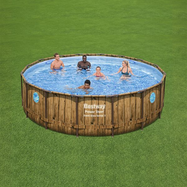 Piscina Estructural Armable Power Steel Swim Vista en Madera 4.88m x 1.22m, CAP. 19.480 Litros; Marca Bestway - Imagen 2