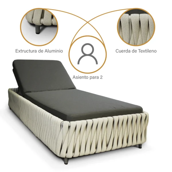 Reposera para Terraza Italiana Sienna Marfil - Imagen 10