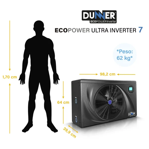 Bomba de Calor para Piscinas Dunner ECOPOWER <strong>ULTRA INVERTER 7 </strong>para Temperar hasta 20 M3 - INCLUYE INSTALACIÓN - Imagen 6